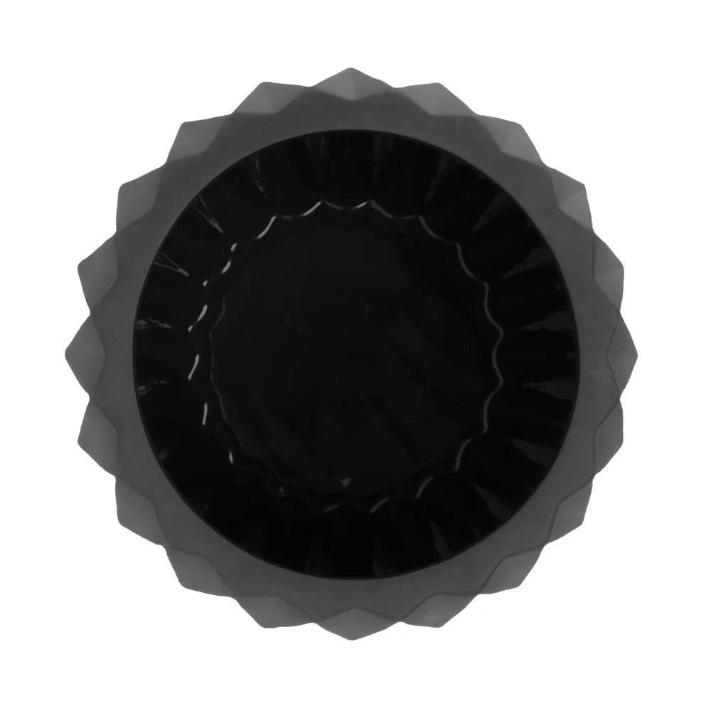 Round Stoneware Fluted Planter Indoor Outdoor Use Stylish Matte Grey Flower Pot Decorative Planter Succulents Herbs and Flowers