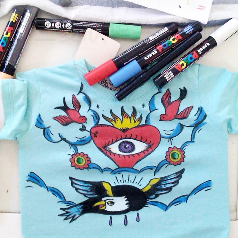 16pcs UNI PC-3M POSCA Markers Set Acrylic Pen 0.9-1.3mm Painting Graffiti High Quality Japanese Stationery Office Supplies