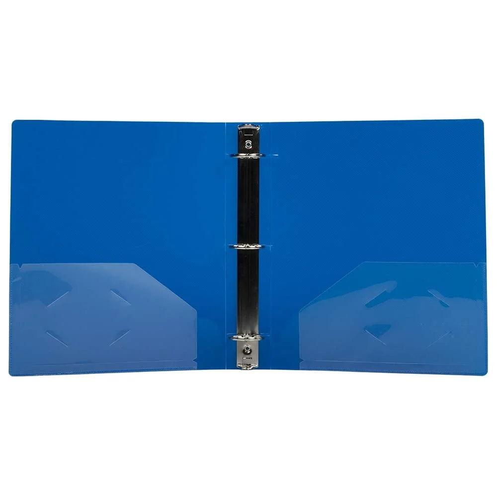 Plastic Binders with 3 Metal Rings Durable Organizer School Office Home 1 Pack Features Folder Pocket