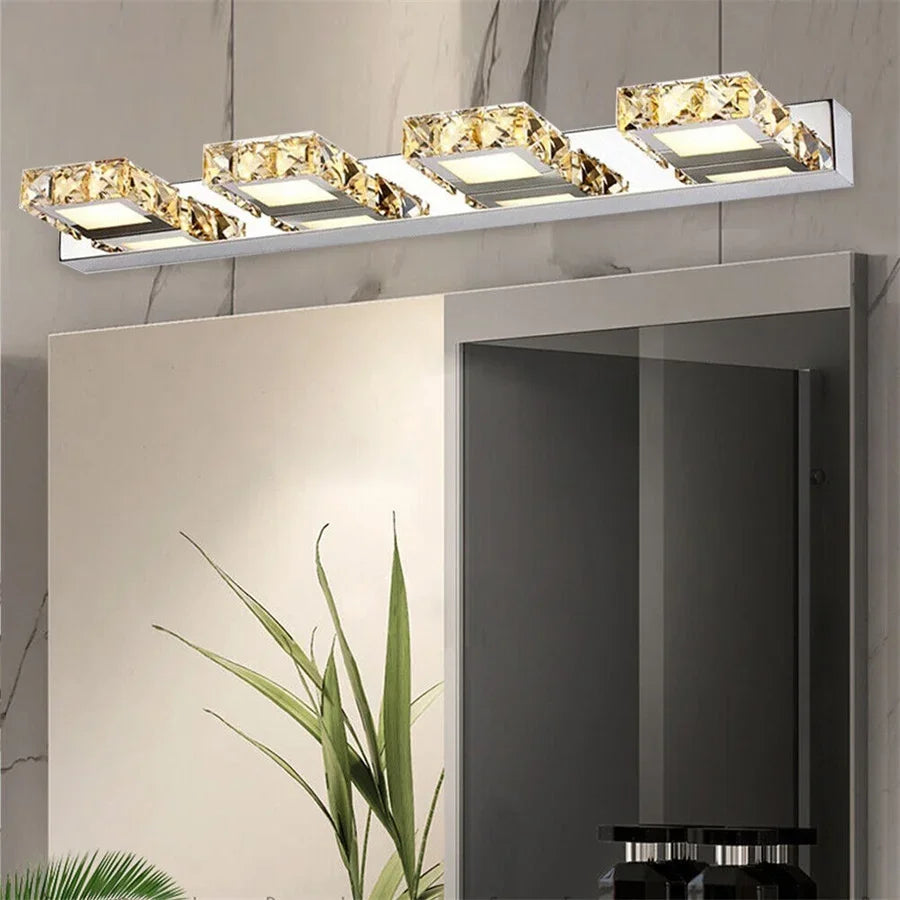 LED Lights for Bathroom Mirror 4 LED Crystal Mirror Front Vanity Lights Make-up Wall Lamp