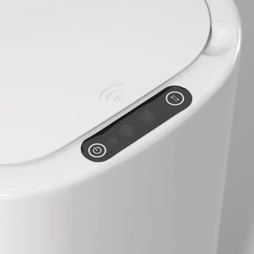 Auto-Sensing Trash Can 12L - Smart Waterproof Electric Garbage Bin for Kitchen/Bathroom, Touchless White Trash Can with Lid