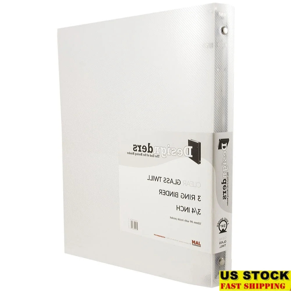 Plastic 3 Ring Binders Durable Clear Organizers Documents 1 Pack Smooth Finish Protective Cover School Office Use