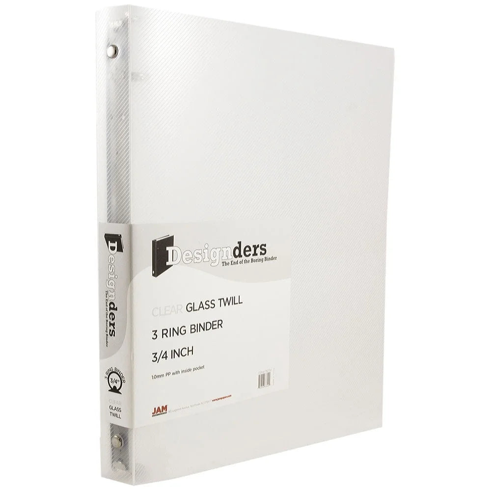 Plastic 3 Ring Binders Durable Clear Organizers Documents 1 Pack Smooth Finish Protective Cover School Office Use