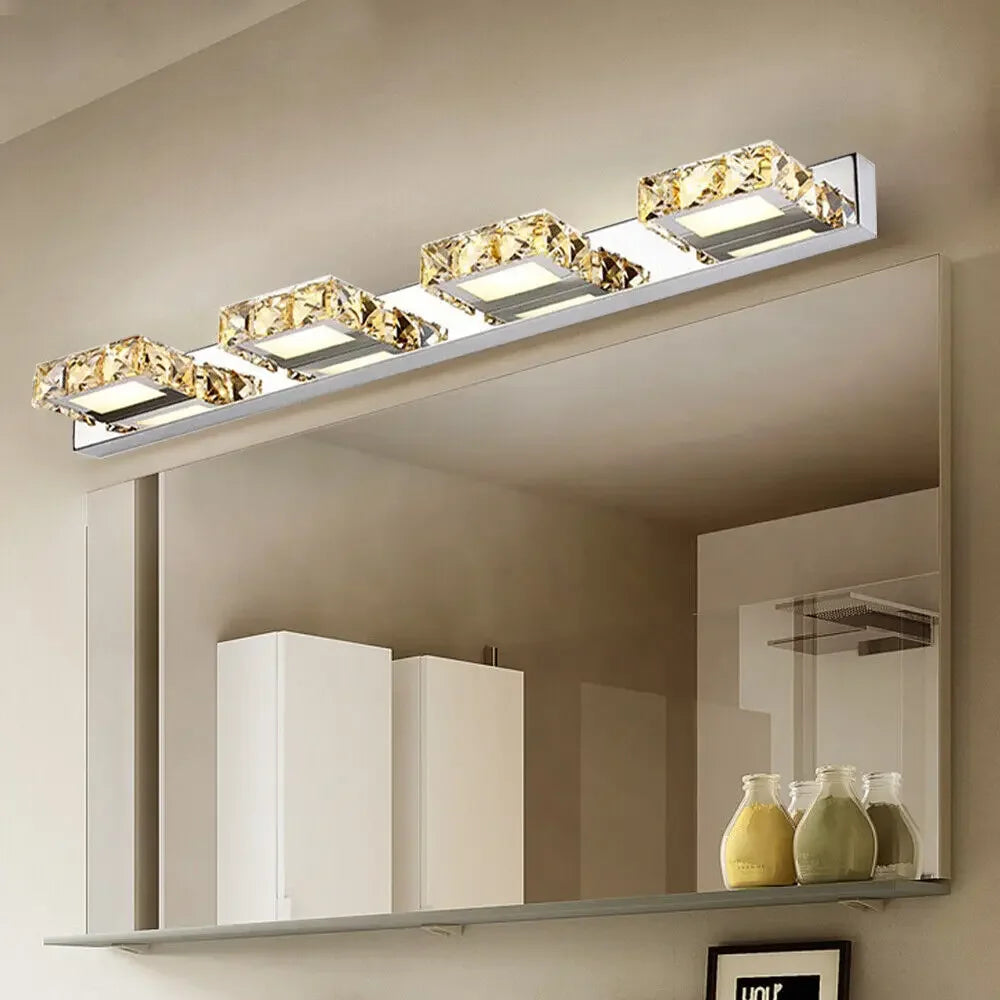 LED Lights for Bathroom Mirror 4 LED Crystal Mirror Front Vanity Lights Make-up Wall Lamp