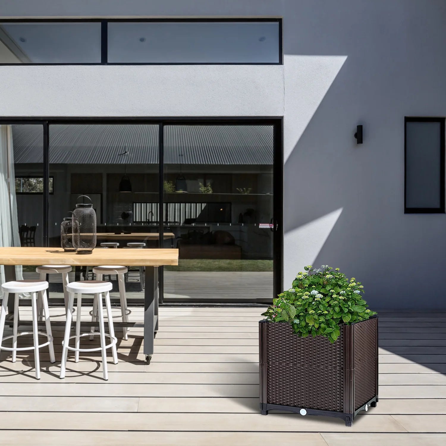 Raised Garden Bed Planter for Outdoor Plants Plastic Planters Box Elevated Garden Boxes Plant Pots of Garden Patio Balcony Deck