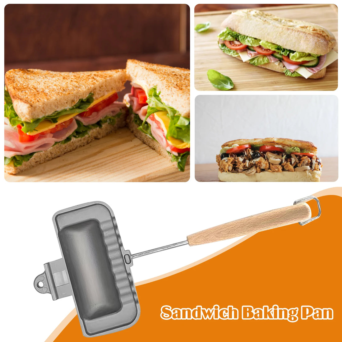 Double-Sided Sandwich Fry Pan Easy To Clean Pancakes Grill Pan High Temperature Resistant Applicable Gas Cooker Kitchen Gadgets
