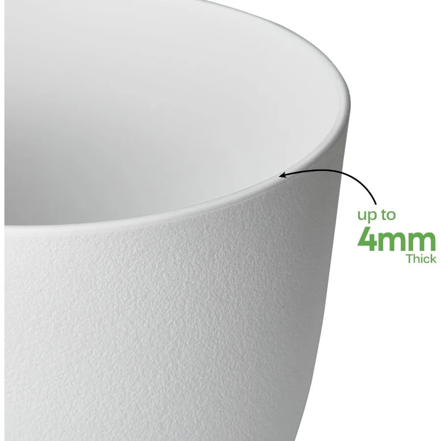 Plant Pots 8 Inch Set of 4 Flower Pots with Multi Mesh Drainage Holes Planters for Indoor Outdoor Garden Plants and Flowers