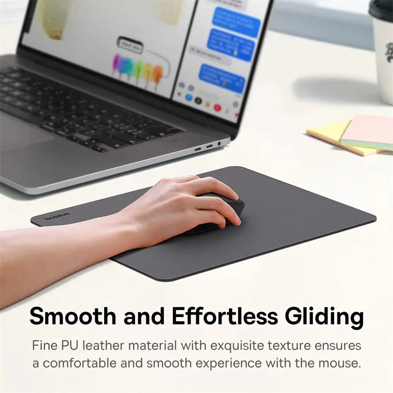 Simple Color PU Leather Mouse Mat Anti-slip Waterproof 26*21cm Mouse Pad School Supplies Office Accessories Desk Set