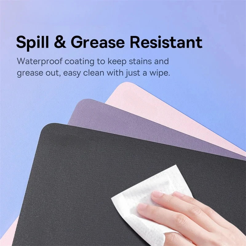 Simple Color PU Leather Mouse Mat Anti-slip Waterproof 26*21cm Mouse Pad School Supplies Office Accessories Desk Set