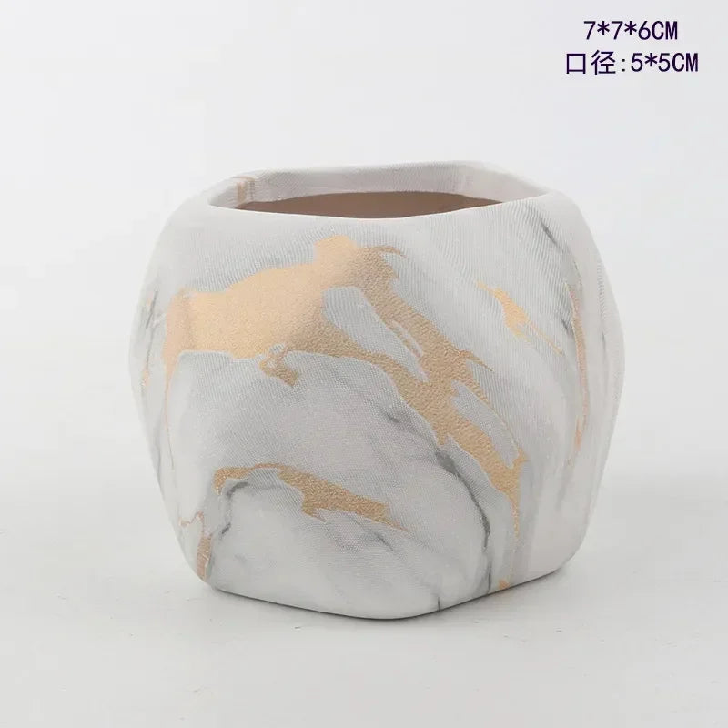 Transfer Water Art Gardening Ceramic Nordic Flower 2pcs Pots Decorations Office Supplies Vase Creative Succulent Gardening Home