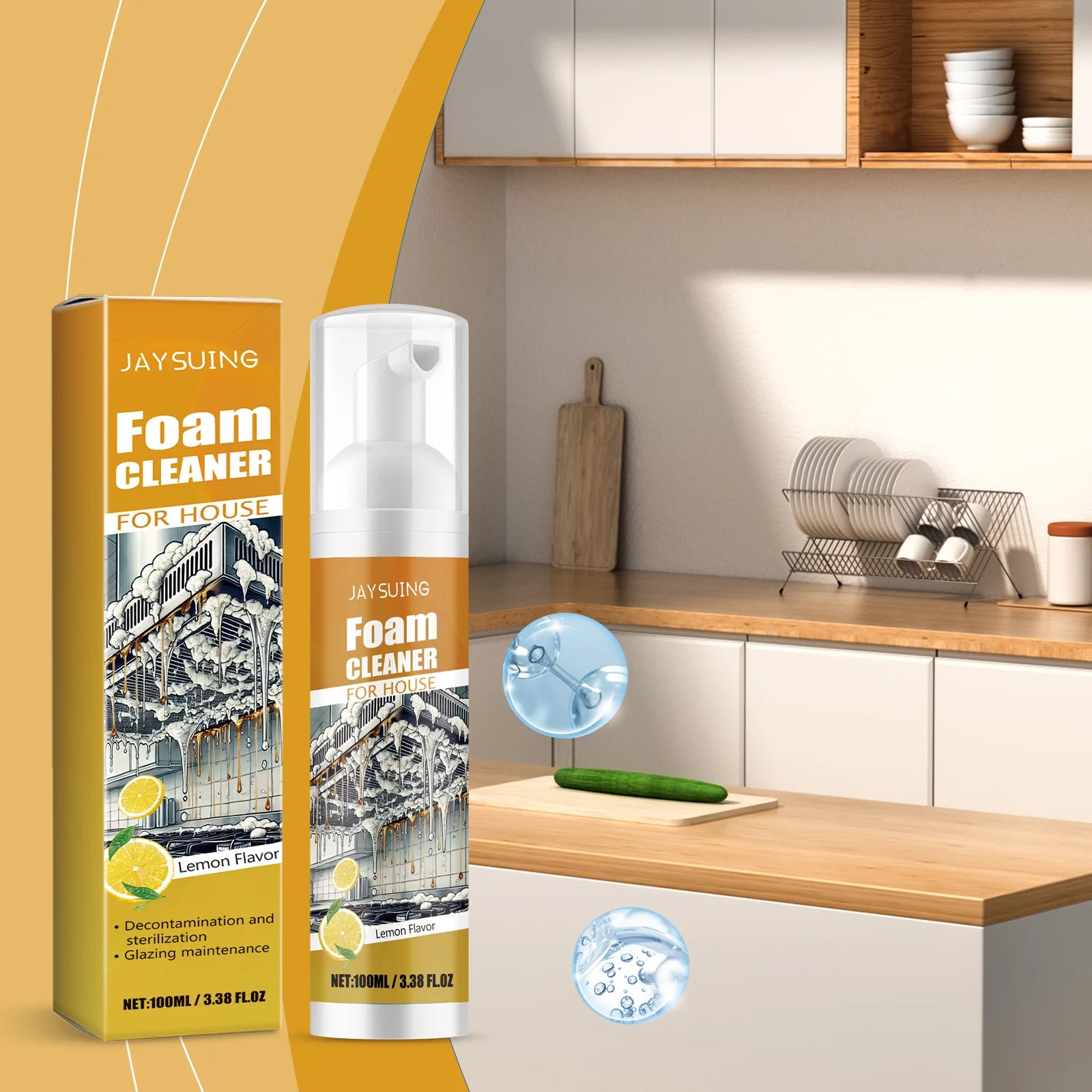 Jaysuing MultiPurpose Home Foam Cleaner MultiPurpose Home Floor Cooktop Decontaminating Cleaner 3pcs