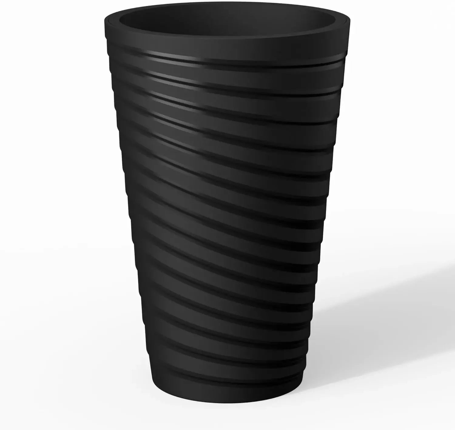 18 Inch Tall Planter Set of 2, Round Spiral Textured Flower Pots, Decorative Plant Pots for Outdoor Indoor Home Garden Patio