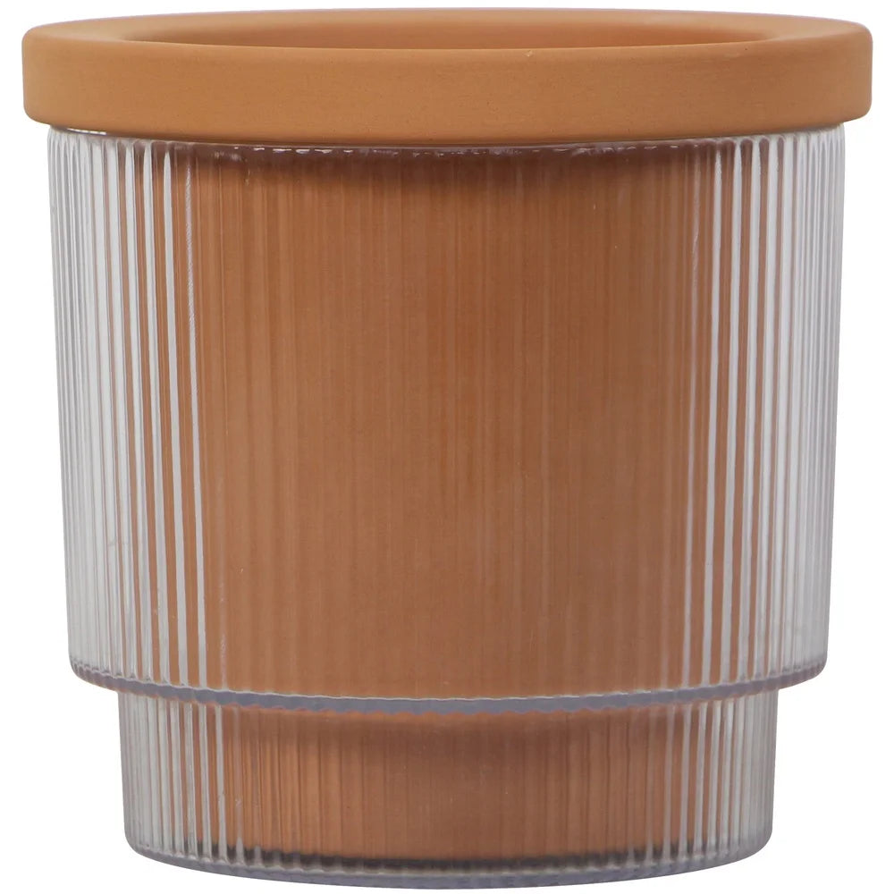 8in Self Watering Planter Terracotta Indoor Outdoor Planter Hydroponic Cylinder Pot Two-Piece Design