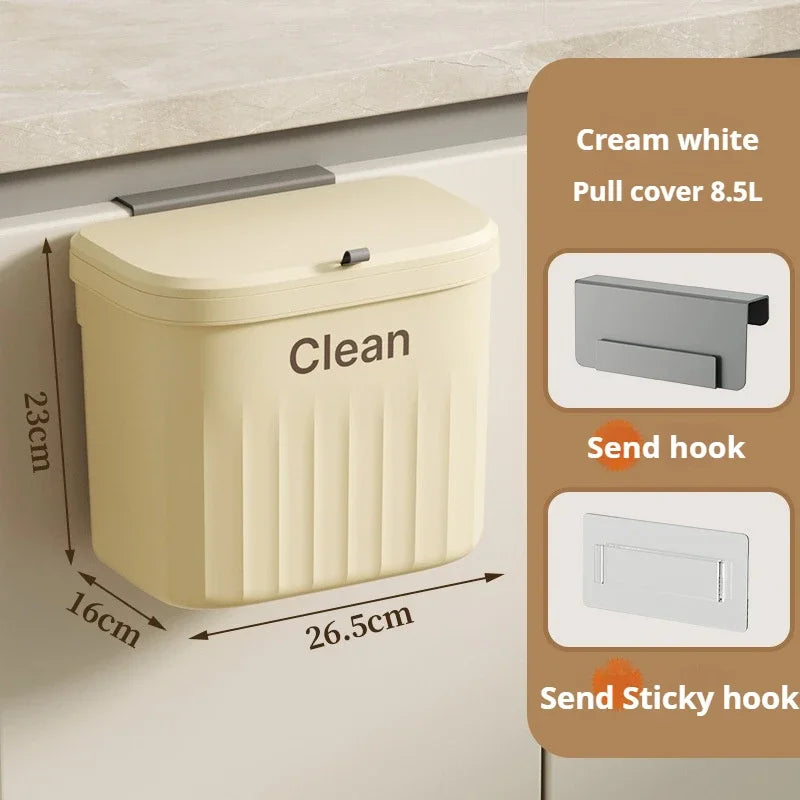 Hanging Trash can Kitchen Hanging with Lid Bathroom Accessories Mounted Recycling Garbage Baskests Wall Mounted Garbage Bins