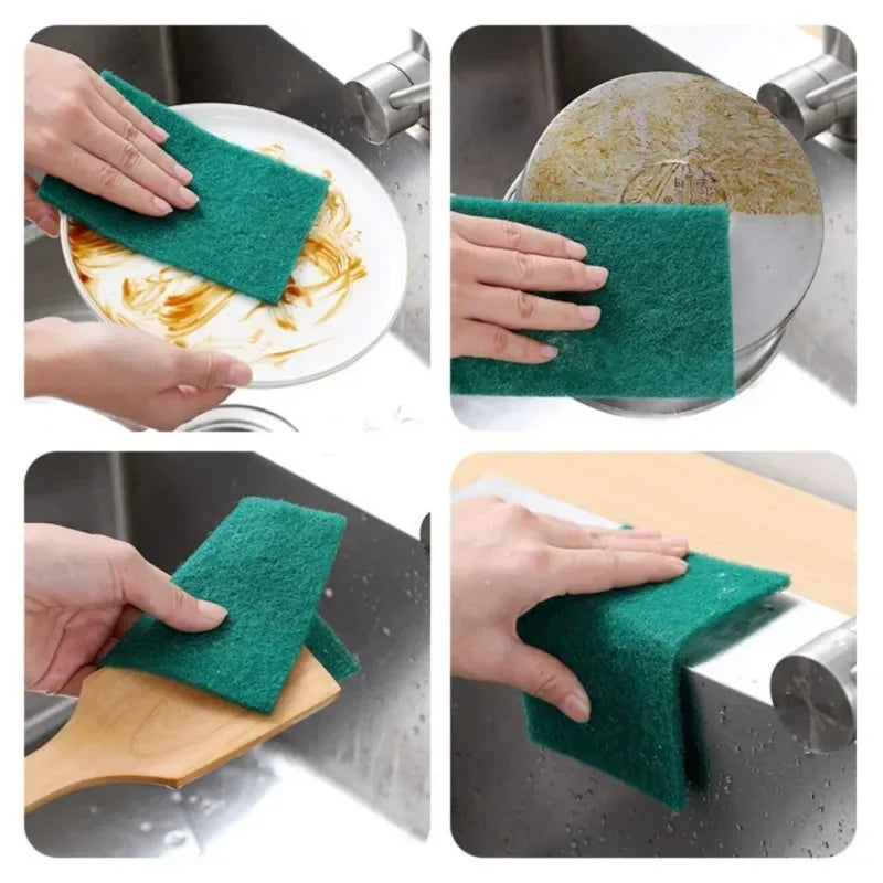 10/20/30PCS Scrub Pads Household Kitchen Oil Removal Dishwashing Pot Pads Scratch Free Multipurpose Reusable Cleaning Dishrag