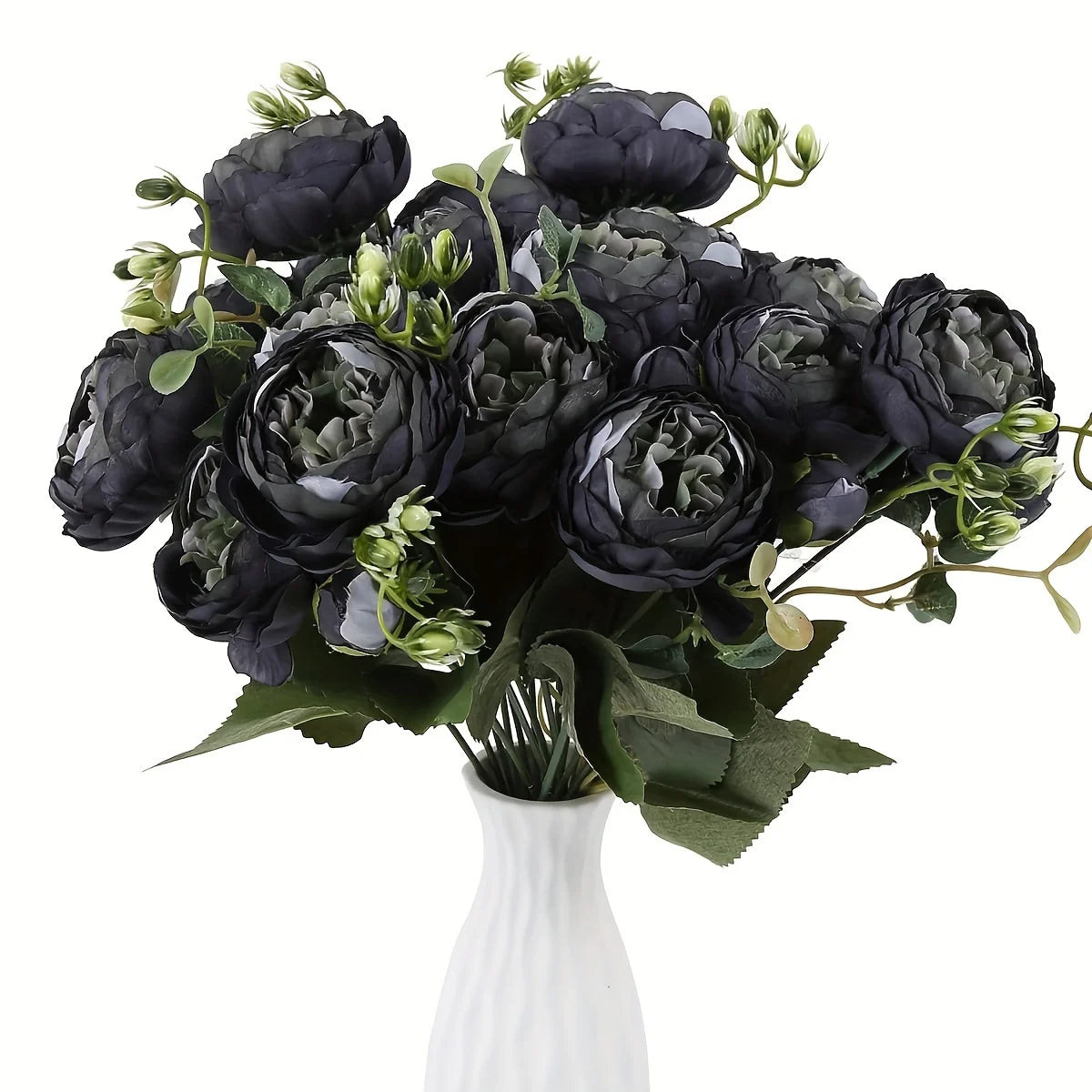 4 Bundles Peonies Artificial Flowers, 13.4in Silk Fake Flowers Bouquets for Home Wedding Decoration Table Centerpiece