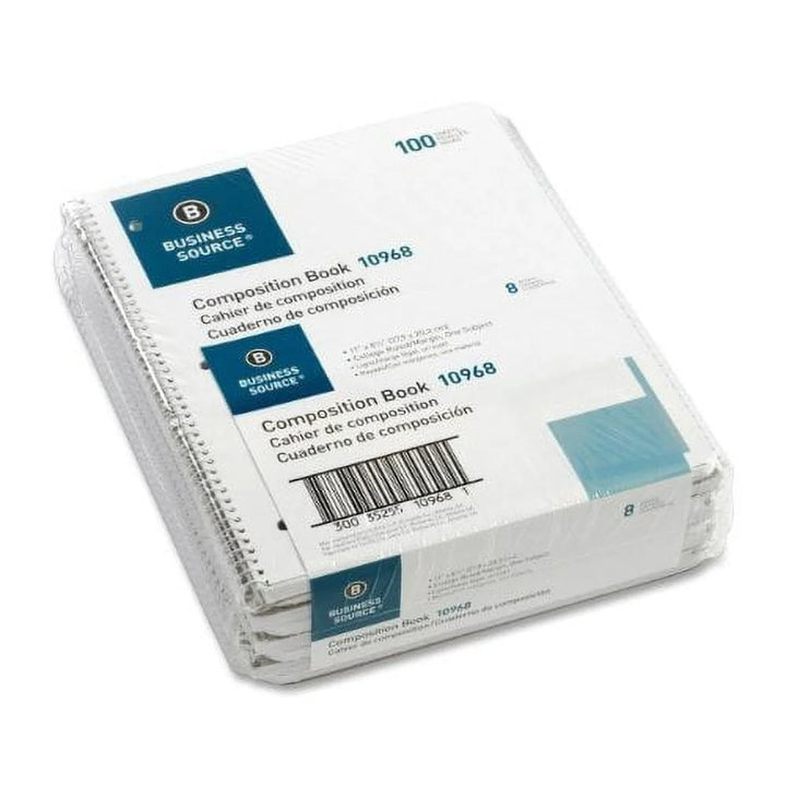 Wirebound College Ruled Notebook Single Subject Punched Stiff Cover 100 Sheets Letter Size Spiral Bound Durable Office School