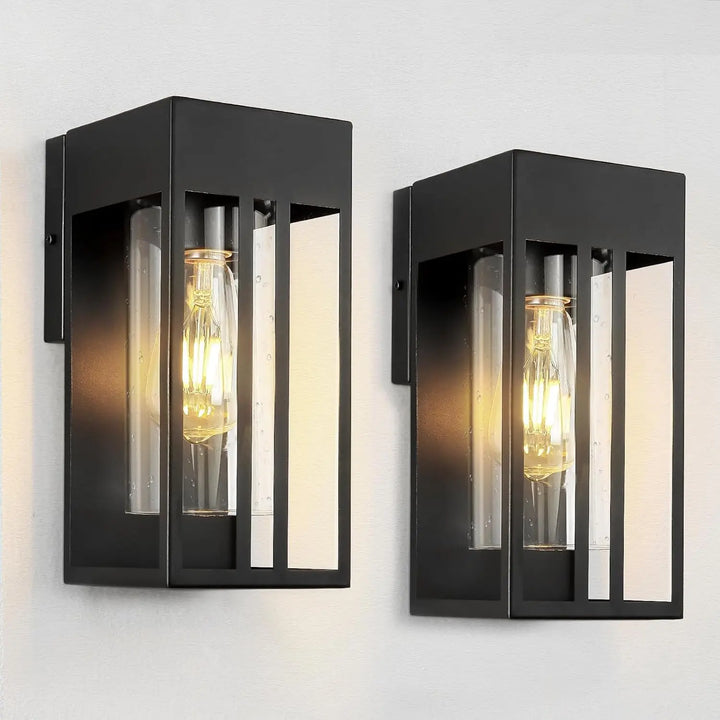 Porch light outdoor, matte black outdoor wall light strip E26 socket, suitable for front doors, garages, terraces or courtyards