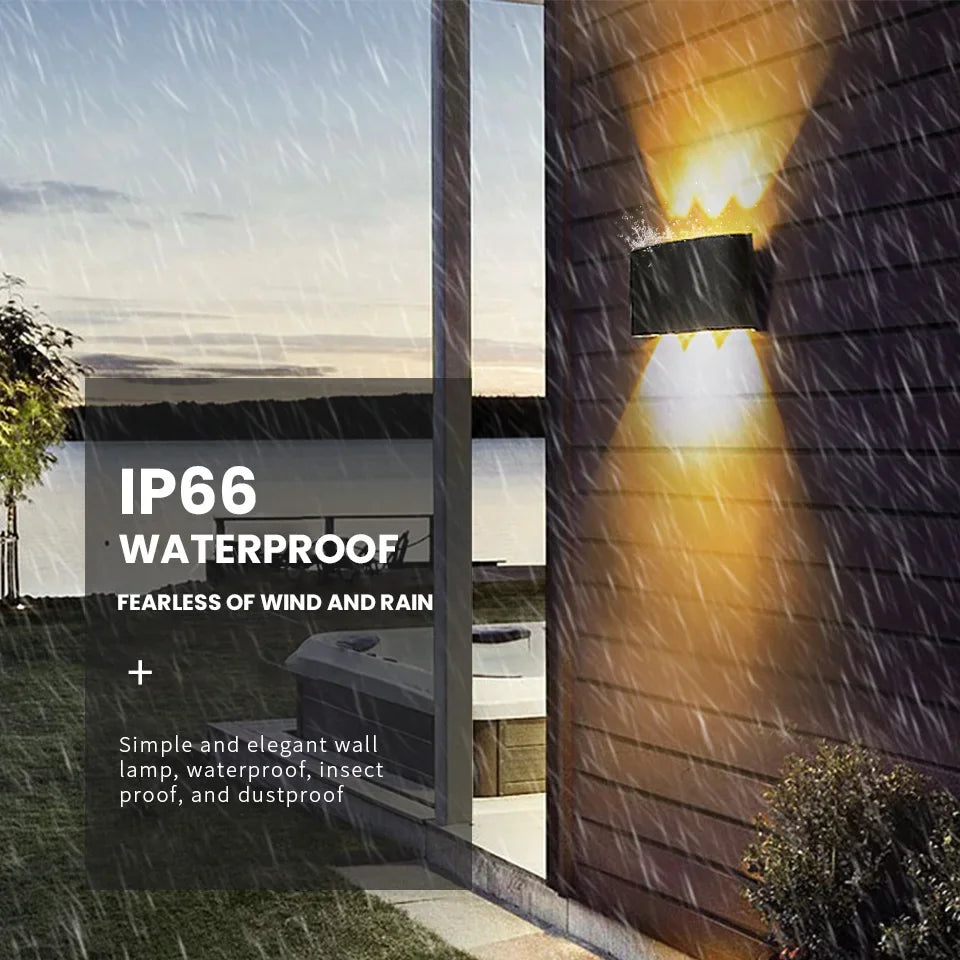 LED wall lights UP & Down AC85-265V ABS Waterproof Led Lights Modern Indoor Outdoor Appliances For Wall Panels Home Garden Yard