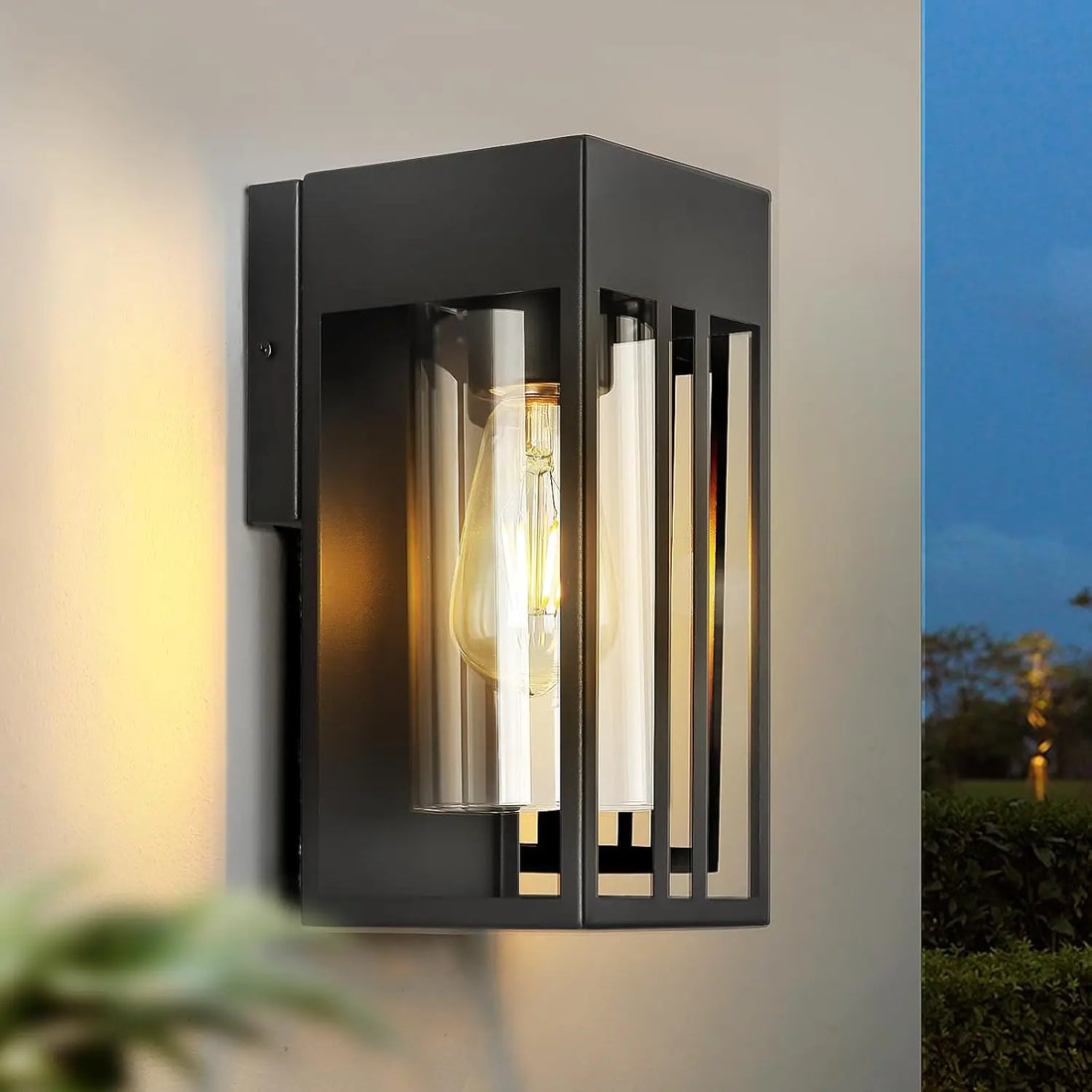 Porch light outdoor, matte black outdoor wall light strip E26 socket, suitable for front doors, garages, terraces or courtyards