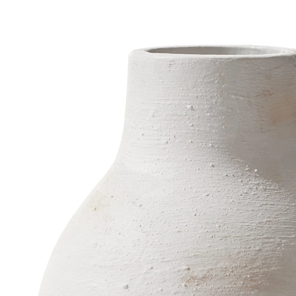Brushed Wash Ceramic Vase Decorative Piece Home Living Room Kitchen Tabletop Artisanal Organic Design Narrow Opening Display