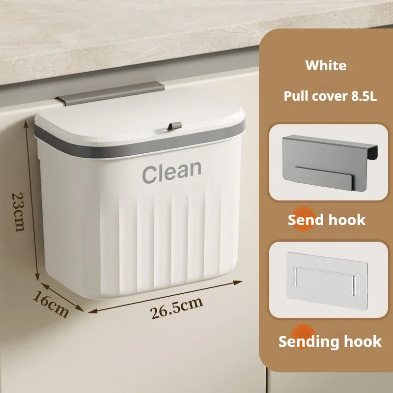 Hanging Trash can Kitchen Hanging with Lid Bathroom Accessories Mounted Recycling Garbage Baskests Wall Mounted Garbage Bins