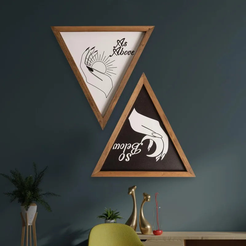 Witchy Wall Decor, Wood As Above So Below Sign, Gothic Mystical Altar Art, Bathroom Bedroom Room Home Aesthetic, Black