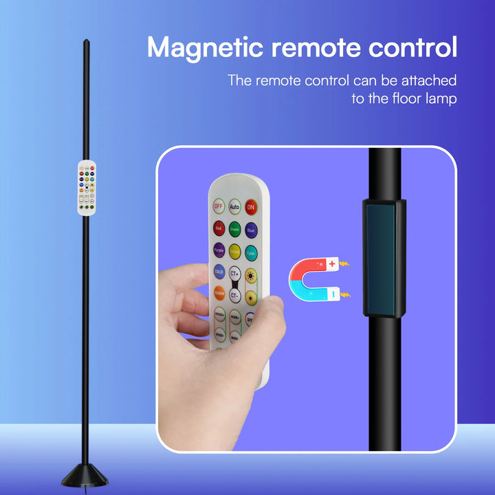 Intelligent Wifi Corner Floor-Standing Atmosphere Light, Supports App Control with Remote Control, Application Timing, Discoloration, Music Rhythm Mode Switching, Suitable for Bedroom, Living Room, Event Holiday Decoration.