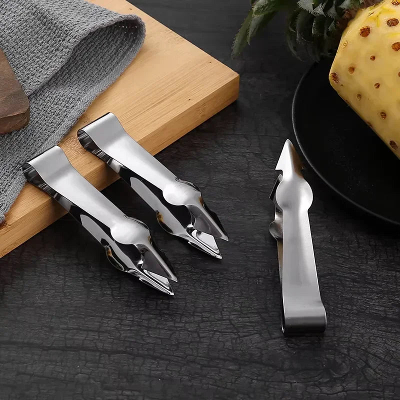 Stainless Steel Strawberry Huller Fruit Peeler Pineapple Corer Slicer Cutter Kitchen Knife Gadgets Pineapple Slicer Clips New