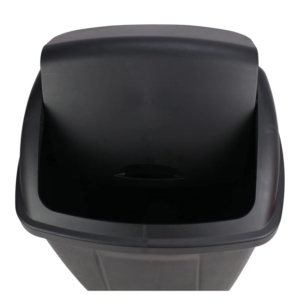 13 Gallon Durable Plastic Swing Top Trash Can Indoor Garbage Container Easy Clean Wastebasket Kitchen Office Bathroom