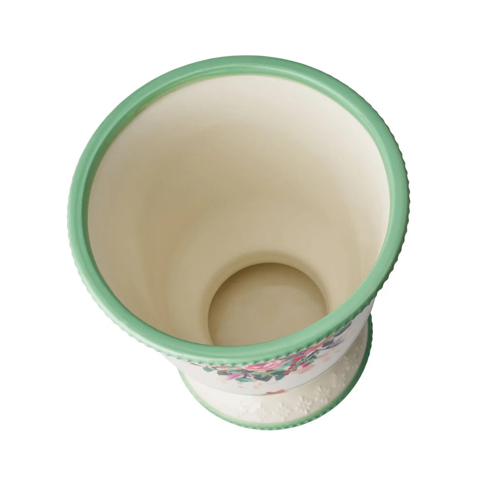 Handmade Ceramic Urn Planter 9 Inch Indoor Flower Pot Round Succulent Container Natural Accent Home Decor