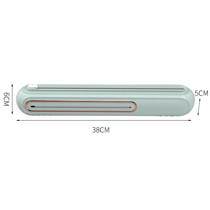 1pc Plastic Film Cutter Cling Film Cutter Dispenser Magnetic Refillable Plastic Wrap Dispenser with Cutter Kitchen Accessories