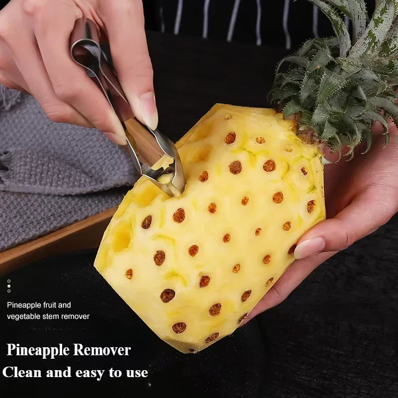 Stainless Steel Strawberry Huller Fruit Peeler Pineapple Corer Slicer Cutter Kitchen Knife Gadgets Pineapple Slicer Clips New