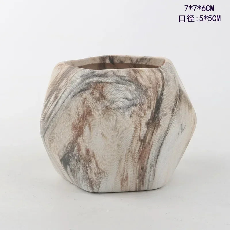 Transfer Water Art Gardening Ceramic Nordic Flower 2pcs Pots Decorations Office Supplies Vase Creative Succulent Gardening Home