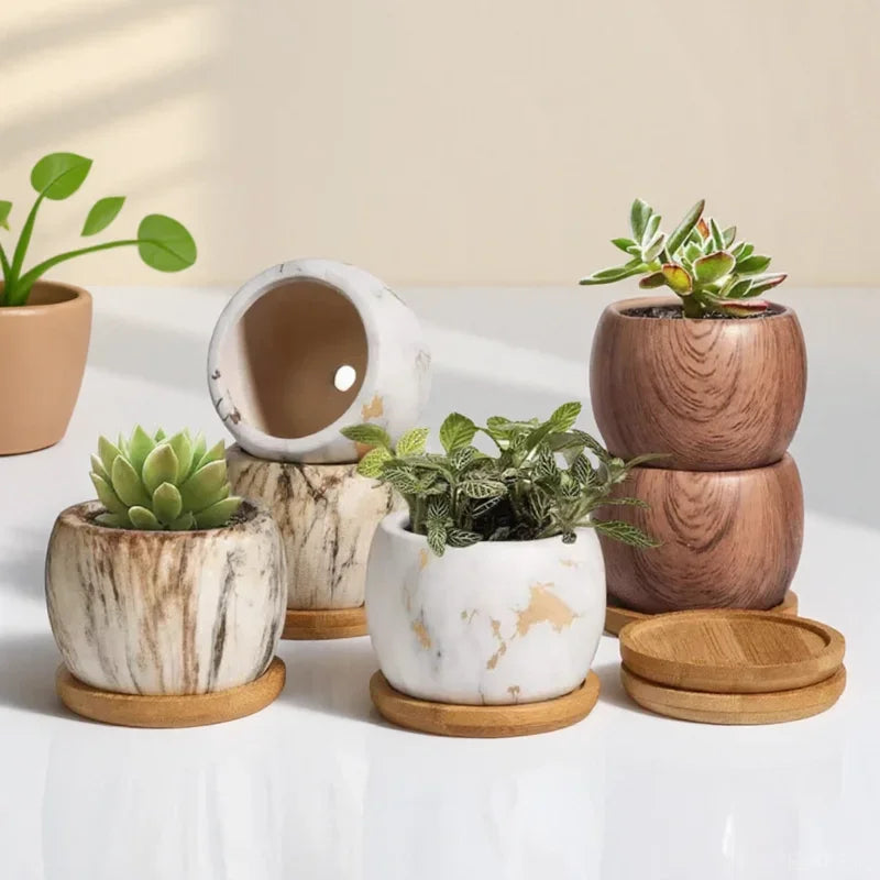 Transfer Water Art Gardening Ceramic Nordic Flower 2pcs Pots Decorations Office Supplies Vase Creative Succulent Gardening Home