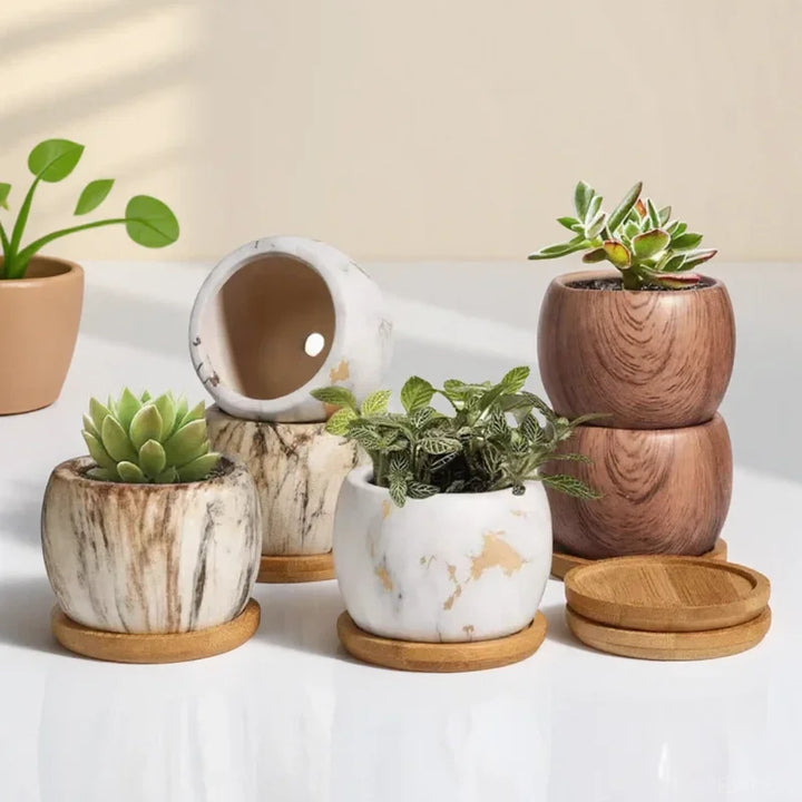 Transfer Water Art Gardening Ceramic Nordic Flower 2pcs Pots Decorations Office Supplies Vase Creative Succulent Gardening Home