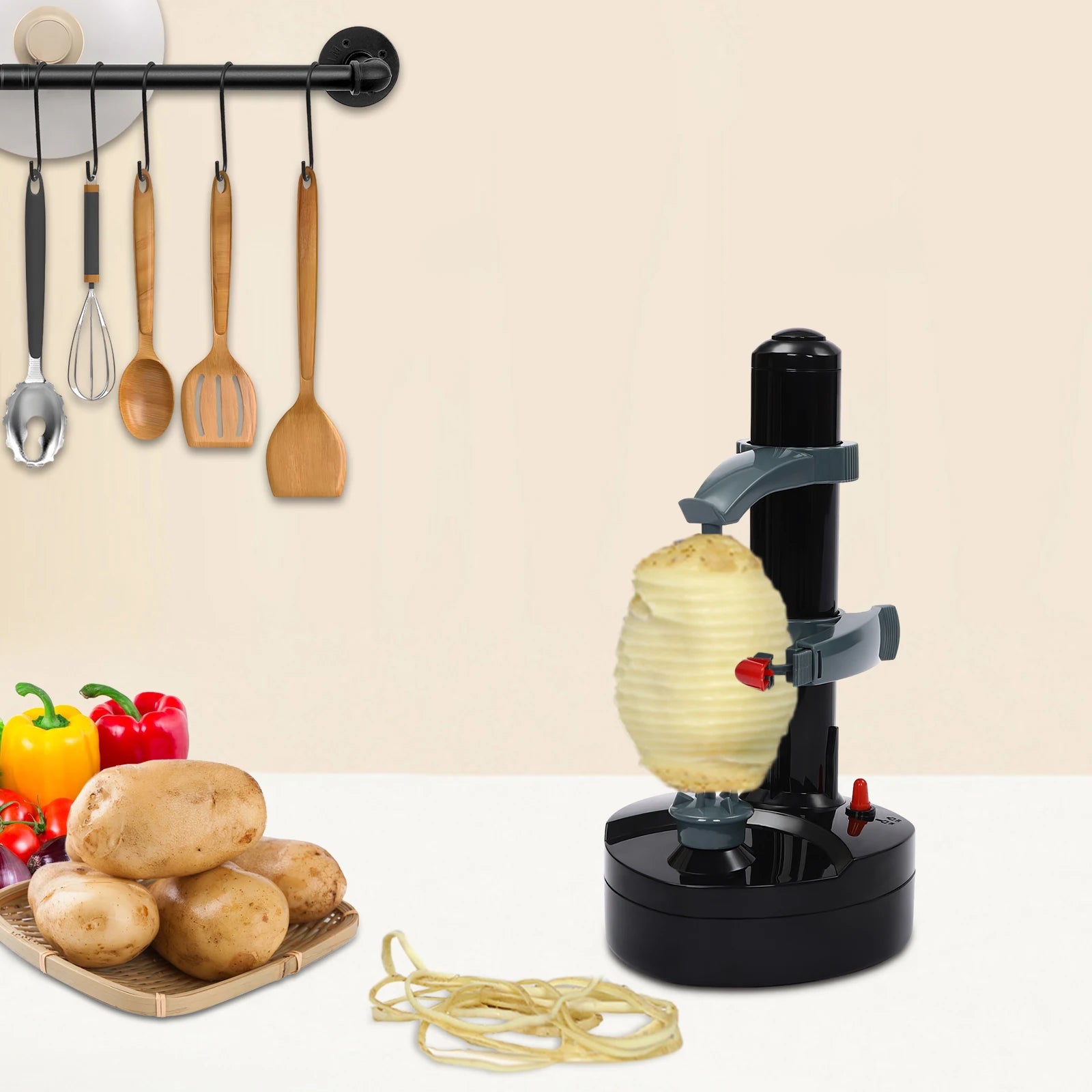 Potato Peelers Stainless Steel Electric Potato Peeler Automatic Fruit Peeler Machine Apple Peeler Vegetable Peeler for Kitchen