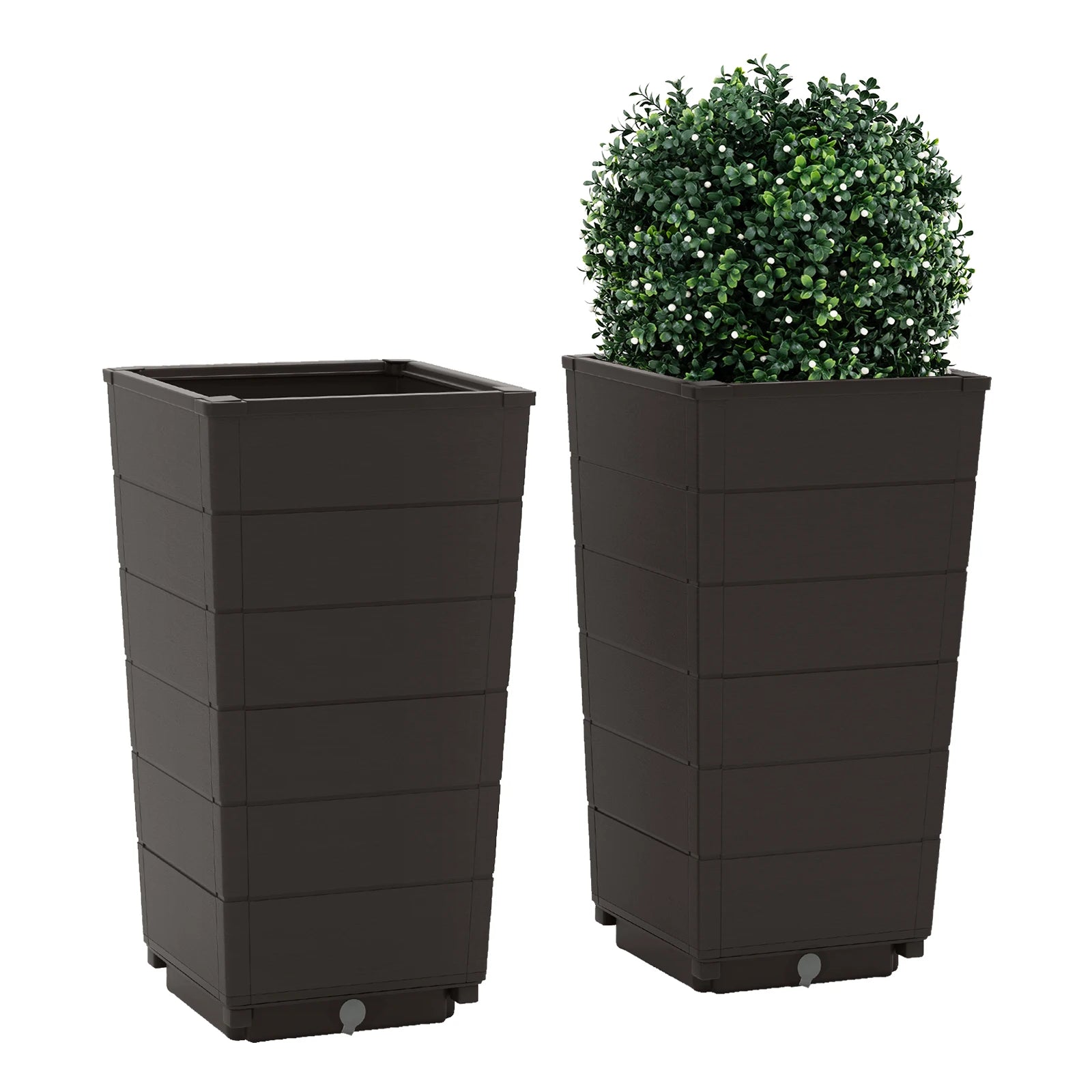 23" Tall Planter Set of 2 for Indoor/ Outdoor Use Large Self-Watering Plant Pot