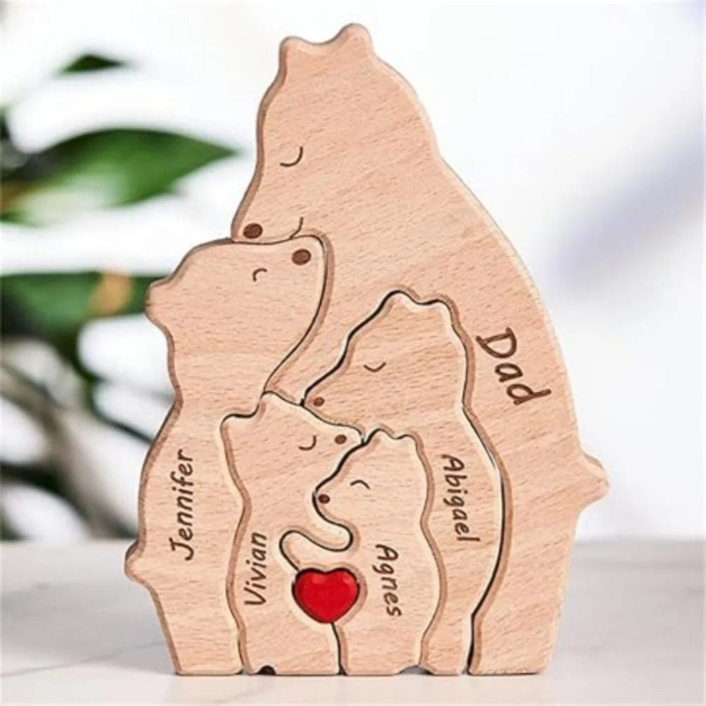 Wooden Bear Home Art Puzzle Personalized Custom Birthday Gift Art Puzzle Home Decor Christmas Thanksgiving Mom Home Warm Gift