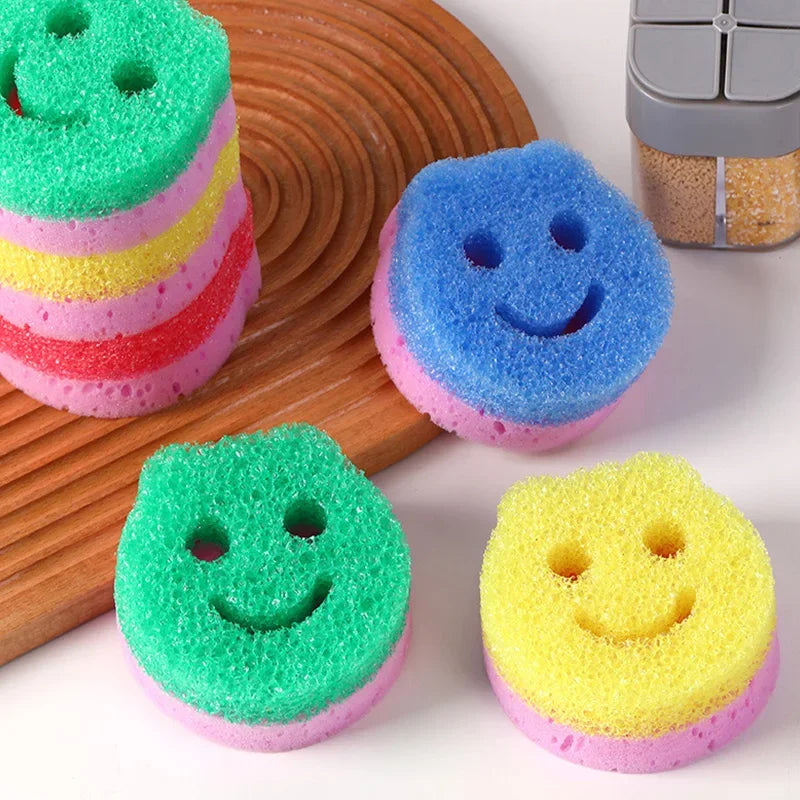 4PCS Dishwashing Sponge Cloth Magic Sponge Cleaning Brush  Anti Fouling Double-sided Sponge Sponge Tools Kitchen Accessories