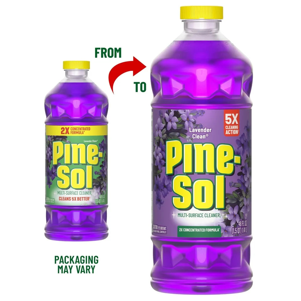 Multi-Surface Floor Cleaner Lavender Scent 60oz 5X Cleaning Action Deodorizes Cuts Grease Removes Grime Tackles Dirt Allergen