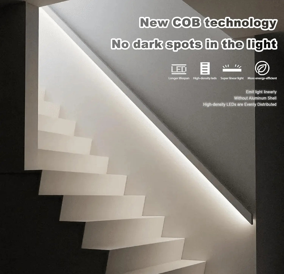 ETL Listed 50ft/15m COB LED Strip Lights 3000K/4000K/6500K White with RF Remote for Bedroom Cabinet Wall(Power supply included)