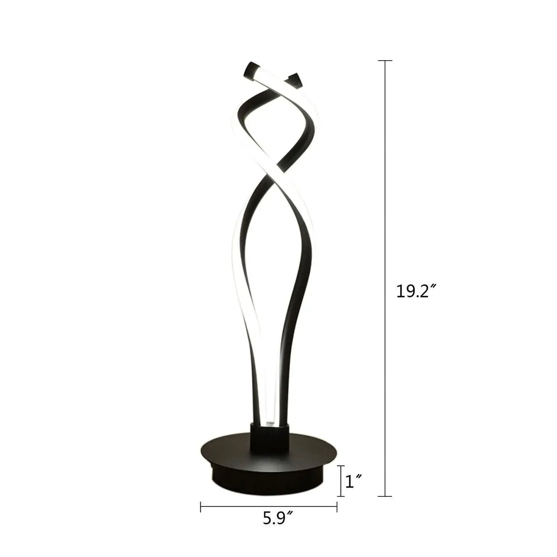 Modern LED Spiral Table Lamp Bedside Desk Light Bedroom Decor Curved Light Tabletop Light Reading Lamp