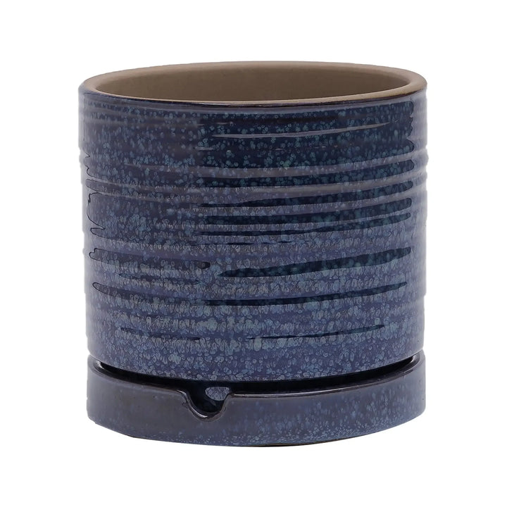 8-Inch Teal Green Toramina Ceramic Planter Pot, Decorative Round Flower Pot for Indoor or Outdoor Use