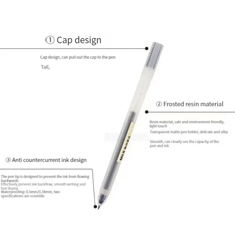 6/8Pcs/Set Gel Pen Black/Red/Blue 0.38/0.5mm Ink Japan Color Pen Office School Ballpoint Pen Japanese Kawaii Stationery