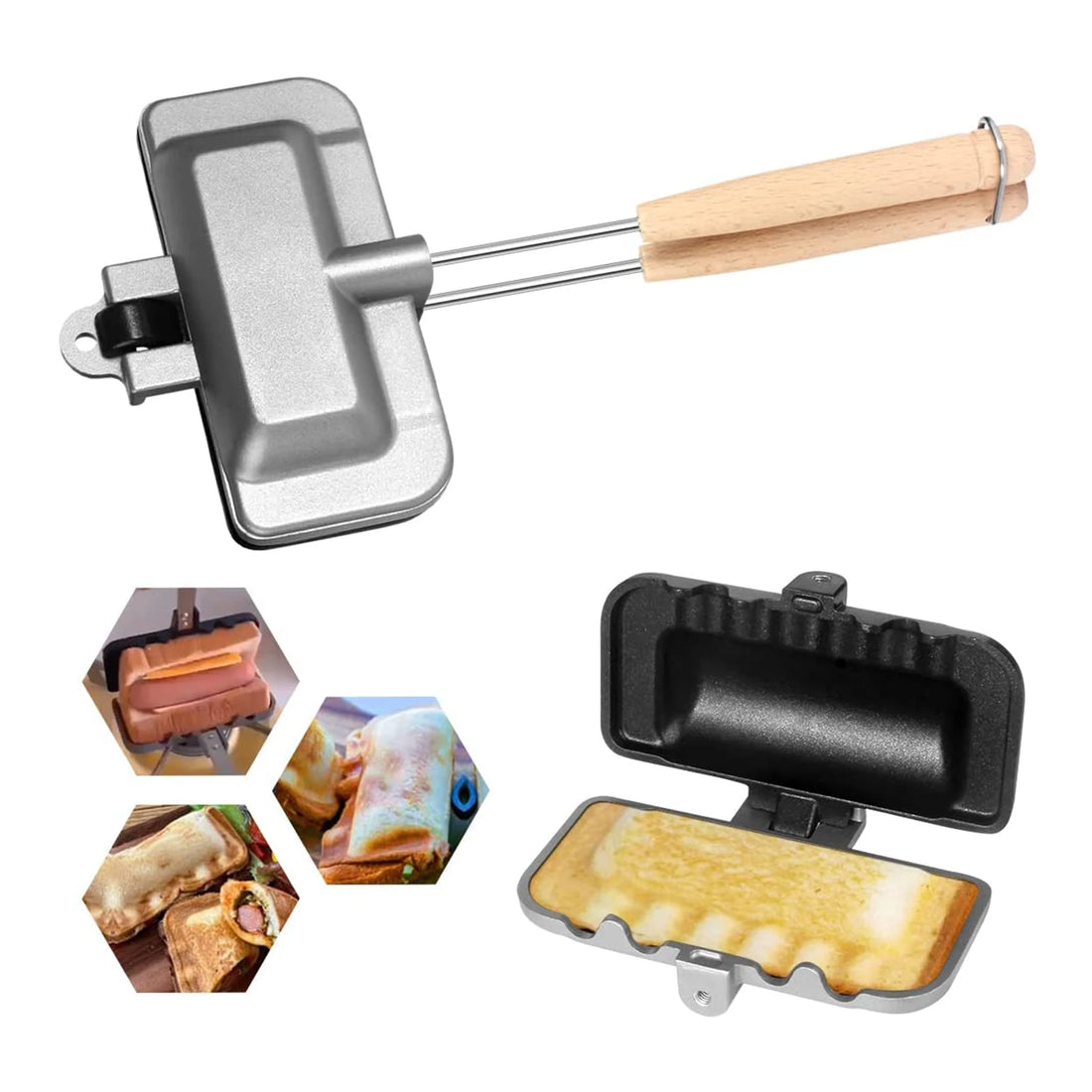 Double-Sided Sandwich Fry Pan Easy To Clean Pancakes Grill Pan High Temperature Resistant Applicable Gas Cooker Kitchen Gadgets