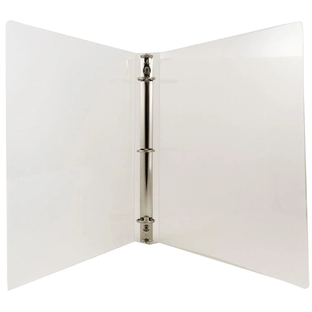 Plastic 3 Ring Binders Durable Clear Organizers Documents 1 Pack Smooth Finish Protective Cover School Office Use