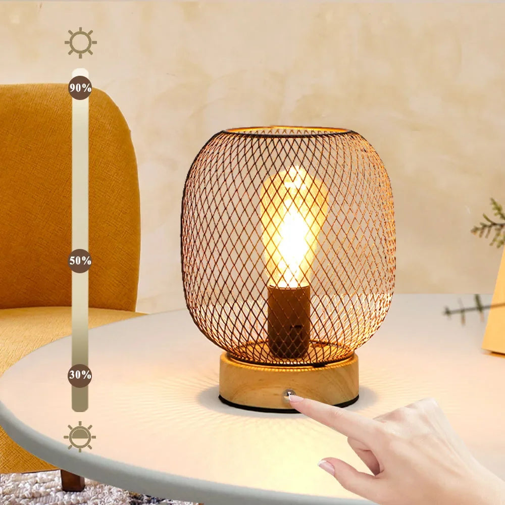 Dimmable Touch Bedside Table Lamp Metal Rechargeable Battery Powered with LED Bulb for Weddings Patio for Indoors Outdoors