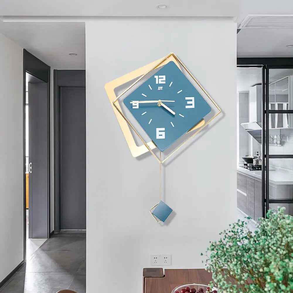Modern Metal Large Wall Clock Silent Digital Hanging Wall Clock Home Art Decor