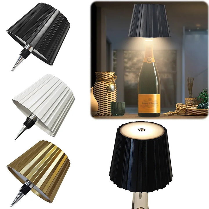 Wireless Touch Control Bottle Table Lamp, 3-color Infinitely Dimmable, USB Rechargeable, Table Lights, for Bar Home Decoration